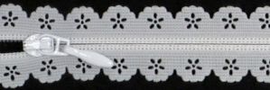  #3 Sheer Nylon Scallop Lace Reverse Coil Zipper 