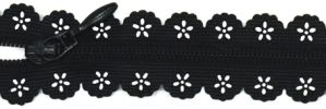  #3 Sheer Nylon Scallop Lace Reverse Coil Zipper 