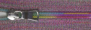 #5 Rainbow Metallic Lamé Coil Zipper