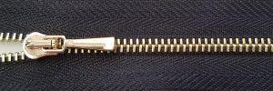 #2 Euro-inspired Petite Shiny Gold Zipper