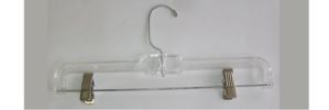 14" Clear Plastic Skirt & Pant Hanger w/Clips #5131